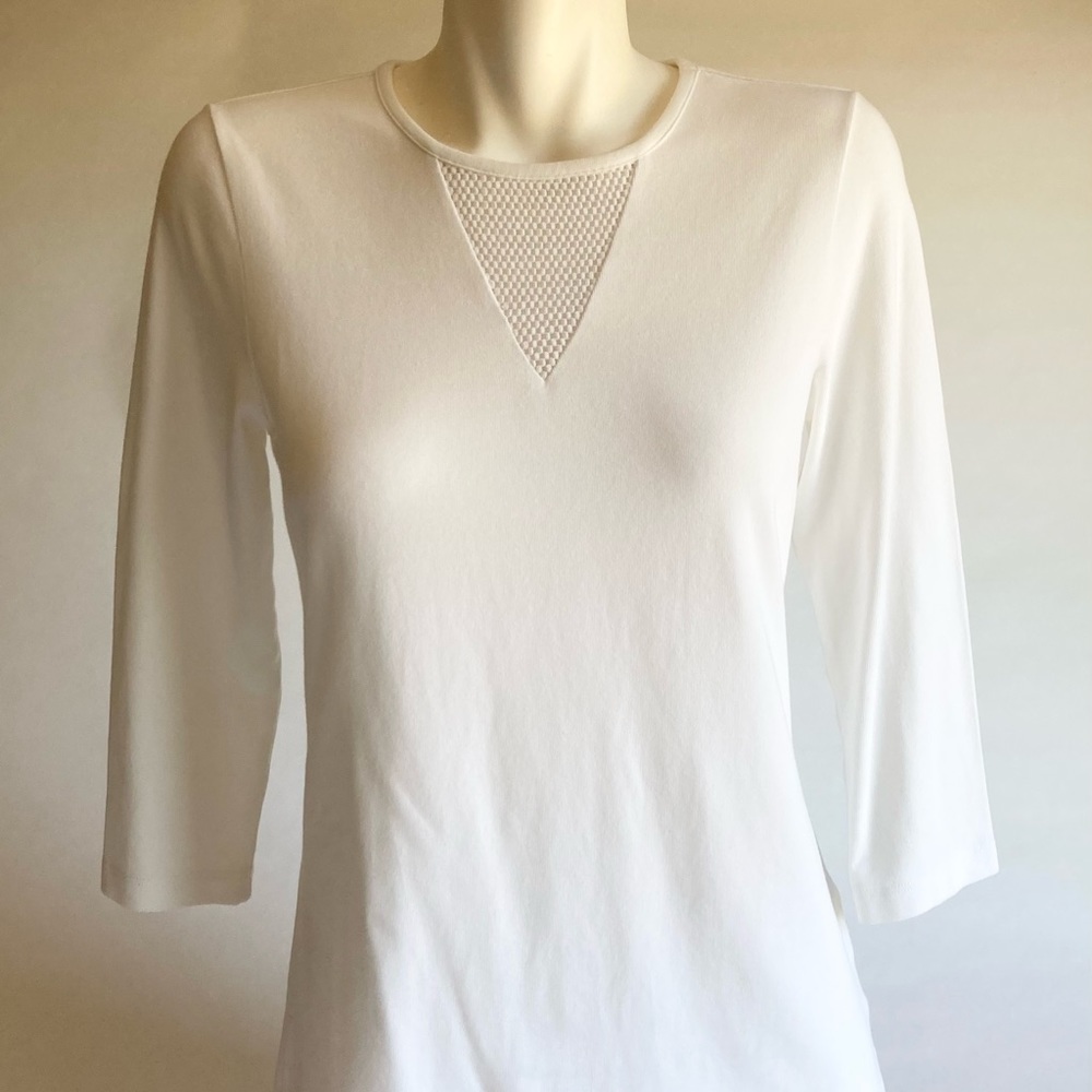 New E.L.I White Crew Neck 96% Cotton Top size S